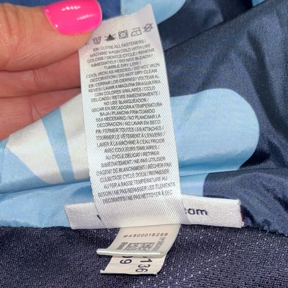 Reebok Blue Camo Boys Blocker Size 10/12 L Red Zip Lightweight Jacket Athletic - Picture 9 of 14